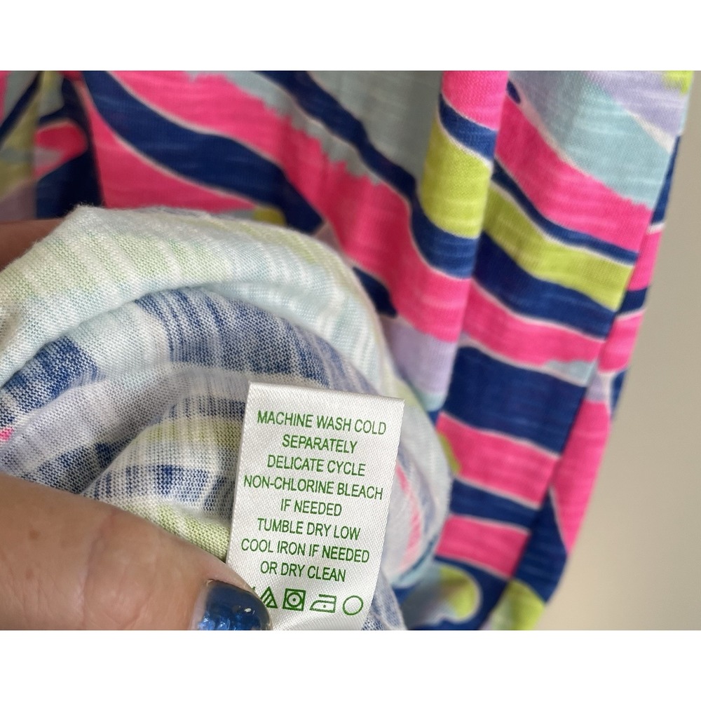 Lilly Pulitzer Eddie Dress Cotton Modal Button Front Resort Coastal Beach Sz M - Picture 4 of 8
